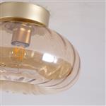 Celestial Gold Metal And Amber Glass Flush Fitting 32156-28GO