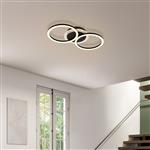 Contour Triple Dimmable LED Matt Black Flush Ceiling Fitting 13651BK