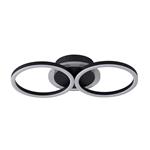 Contour Triple Dimmable LED Matt Black Flush Ceiling Fitting 13651BK