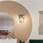 Empire Two Light Antique Brass And Crystal Wall Fitting 61321-2AB
