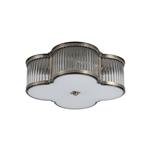 Lotus Three Light Antique Brass Flush Ceiling Fitting 77210-3AB