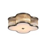 Lotus Three Light Antique Brass Flush Ceiling Fitting 77210-3AB