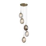 Whirl Five Light Satin Brass And Glass Ceiling Pendant 24142-5SB