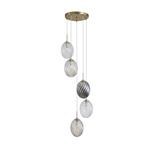 Whirl Five Light Satin Brass And Glass Ceiling Pendant 24142-5SB