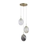 Whirl Three Light Satin Brass And Glass Ceiling Pendant 24142-3SB