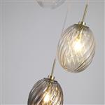 Whirl Three Light Satin Brass And Glass Ceiling Pendant 24142-3SB