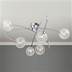 Atom 6-Light Chrome and Clear Glass Ceiling Fitting 6926CH