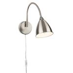 Bari Plug-In Brushed Steel Flexi-Neck Wall Light 6889BS