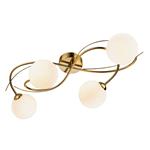Elba 4-Light Brushed Brass Opal Glass Ceiling Fitting 6921BB