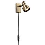 Industrial Plug-In Antique Brass Wall Light 6892AB