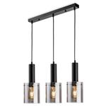 Phase 3-Light Black and Smoked Glass Pendant Bar 6936BK