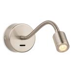 Spring LED Brushed Steel Flexible Reading Light 6867BS