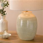 Amsara Cream Ceramic Table Lamp And Ivory Drum Shade AMS4224