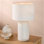 Bayonne Textured White Table And White Shade BAY4202