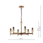 Colenza Antique Bronze With Travertine Stone 6 Light Multi-Arm Fitting COL0663