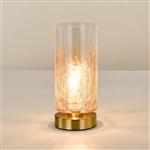 Antique Brass And Amber Ombre Crackle Glass