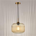 Natural Brass And Amber Glass
