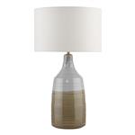 Desirus Ceramic Pale Blue And Taupe Table Lamp With Ivory Shade DES4223