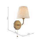 Dijon Linen Pleated Shade And Antique Bronze Wall Light DIJ0763-DID2629