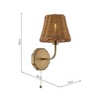 Dijon Rattan Shade And Antique Bronze Wall Light DIJ0763-WIC2647