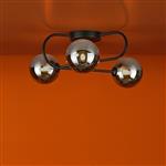 Eissa 3 Light Matt Black Semi-Flush Fitting EIS5322