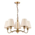 Elara 5 Light Antique Bronze And Ivory Linen Shades Multi-Arm Fitting ELA0563-ROR2615