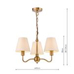 Elara Antique Bronze And Linen Shades 3 Light Multi-Arm Fitting ELA0363-ROR2615