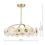 Irela LED Natural Brass And Alabaster Pendant Fitting IRE1635