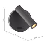 Itala LED Matt Black Adjustable Reading Wall Light ITA9022