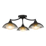 Kadience Satin Black And Smoked Glass 3 Light Semi-Flush KAD5322