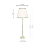 Lupo Soft Matt Green Table Lamp With Ivory Scalloped Shade LUP4224