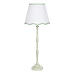 Lupo Soft Matt Green Table Lamp With Ivory Scalloped Shade LUP4224