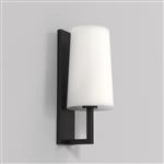 Matt Black With White Glass Shade
