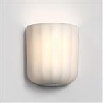 White Fluted Glass And Matt Nickel Disc