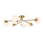 Aaron 6 Light Brushed Aged Brass Plate And Opal Glass Semi Flush 118651