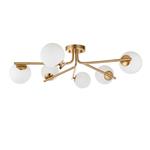 Aaron 6 Light Brushed Aged Brass Plate And Opal Glass Semi Flush 118651
