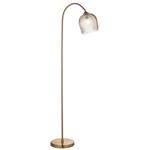 Ashcoft Brushed Aged Brass Plate And Ribbed Glass Floor Lamp 120621
