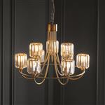 Berenice Nine Light Tiered Pendant Antique Brass Plate 118934