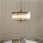 Clemont Warm Antique Brass And Clear Glass Five Light Pendant Fitting 119110