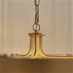 Clemont Warm Antique Brass And Clear Glass Five Light Pendant Fitting 119110