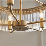 Clemont Warm Antique Brass And Clear Glass Five Light Pendant Fitting 119110