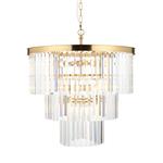 Conaston 7 Light Brushed Aged Brass Plate And Cut Glass Pendant 115457