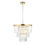 Conaston 7 Light Brushed Aged Brass Plate And Cut Glass Pendant 115457