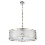 Cordero Satin Nickel White Fabric Pendant 81969