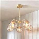 Dimple Brushed Brass 5 Arm Pendant Light 91969