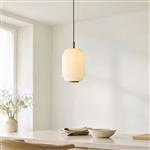 Evora Narrow Single Aged Brass and Opal Glass Pendant 122054