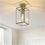 Hammond Flush Fitting Brush Aged Brass With Clear Glass 119143