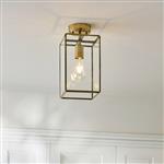 Hammond Flush Fitting Brush Aged Brass With Clear Glass 119143