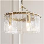 Karine Aged Brass With Textured Glass 3 Light Pendant 118467