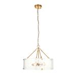 Keller Brushed Aged Brass And Textured Glass 6 Light Pendant 118584